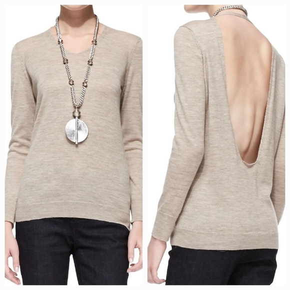 Eileen Fisher Sweaters - Eileen Fisher Project Royal Alpaca Open Back Sweater M Beige Minimalist Luxury